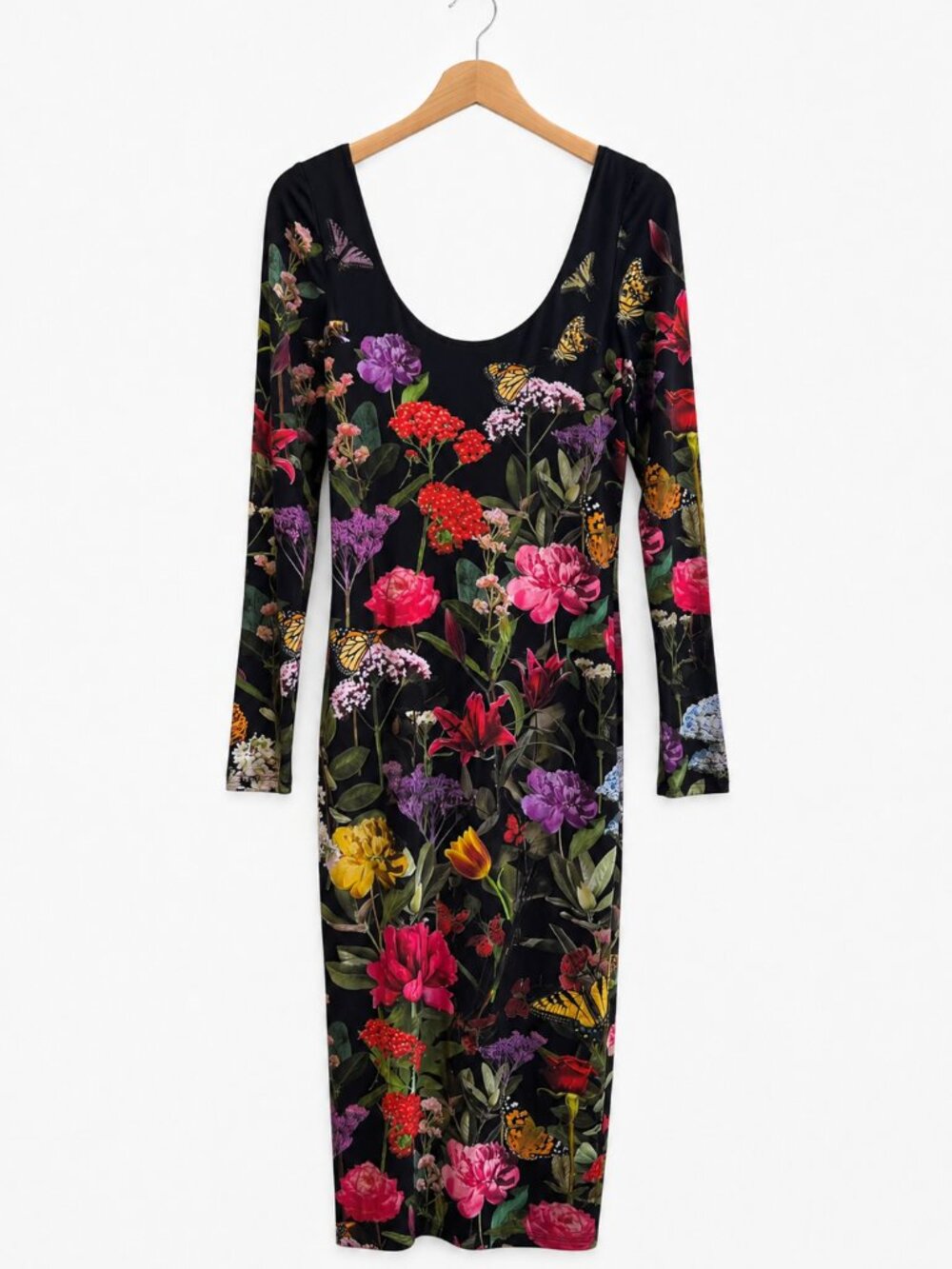 Alice + Olivia Delora Secret Garden Floral Midi Dress Size 10 - Picture 10 of 11